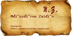 Mészáros Zalán névjegykártya